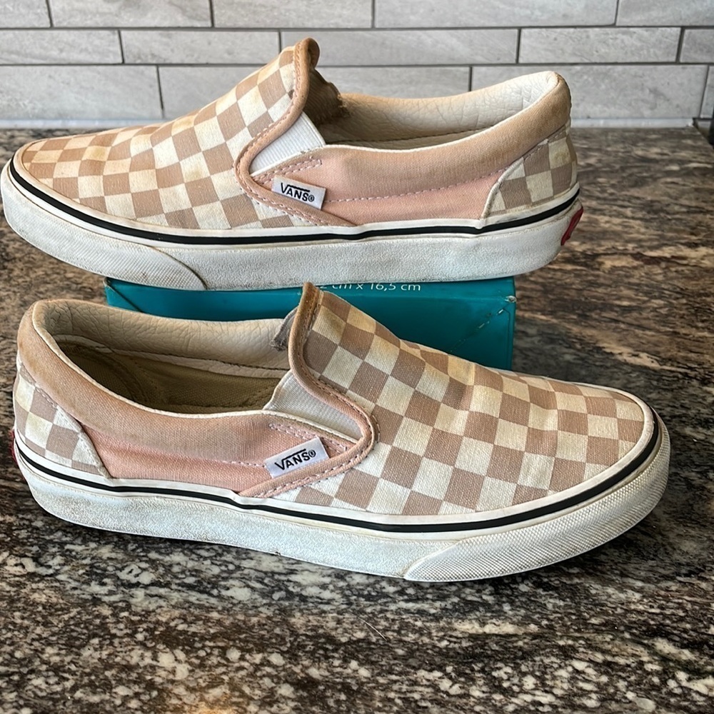 GC Pink Plaid Vans Size 5.5Y / 7W